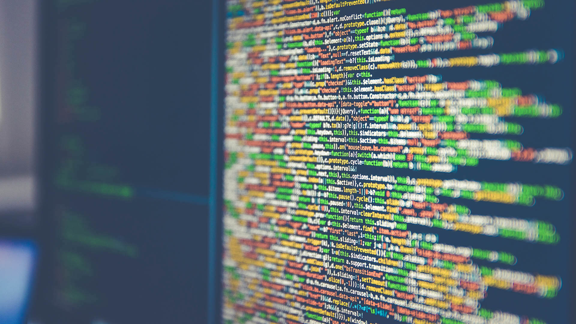 data running on a computer screen