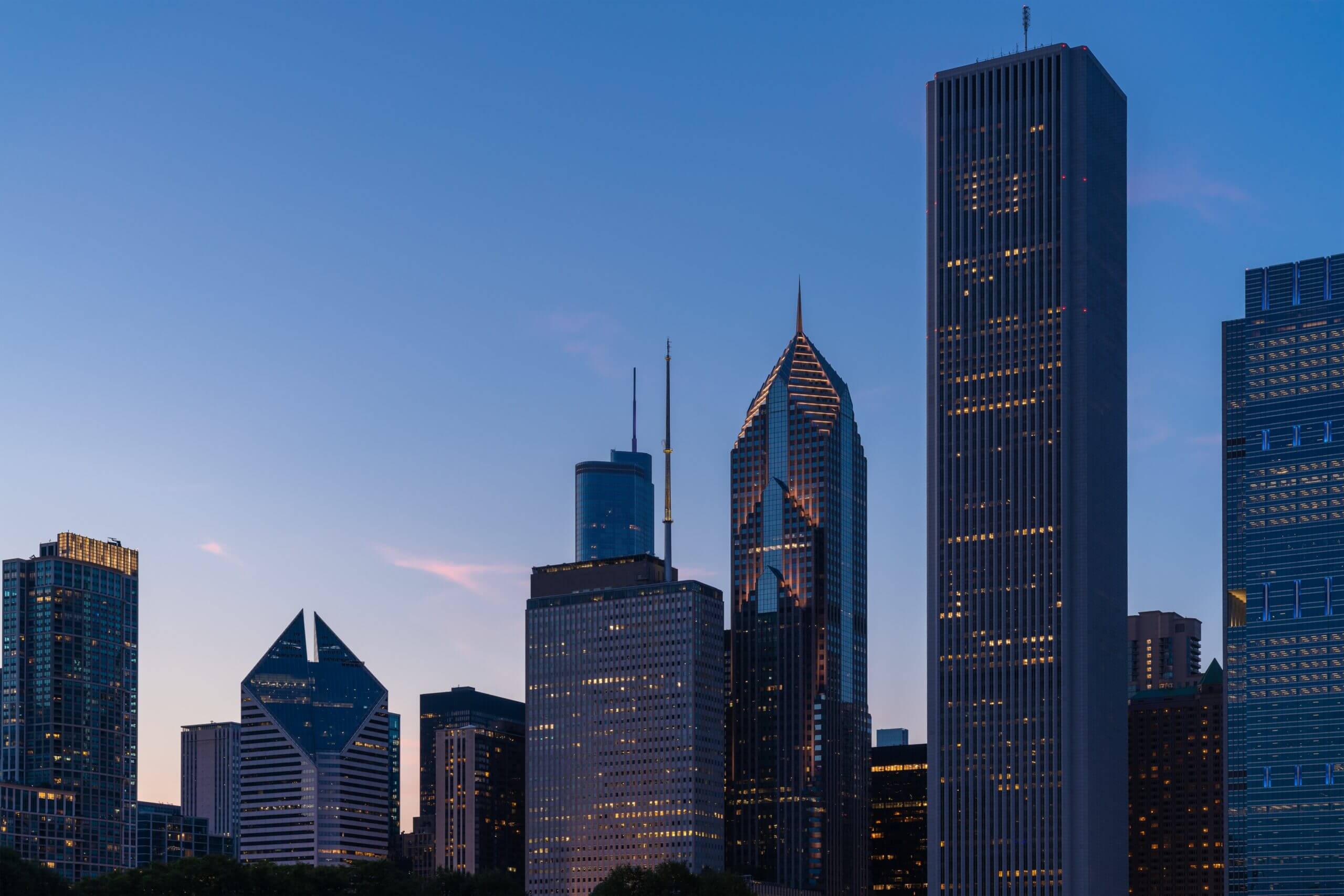 New York buildings in an early evening