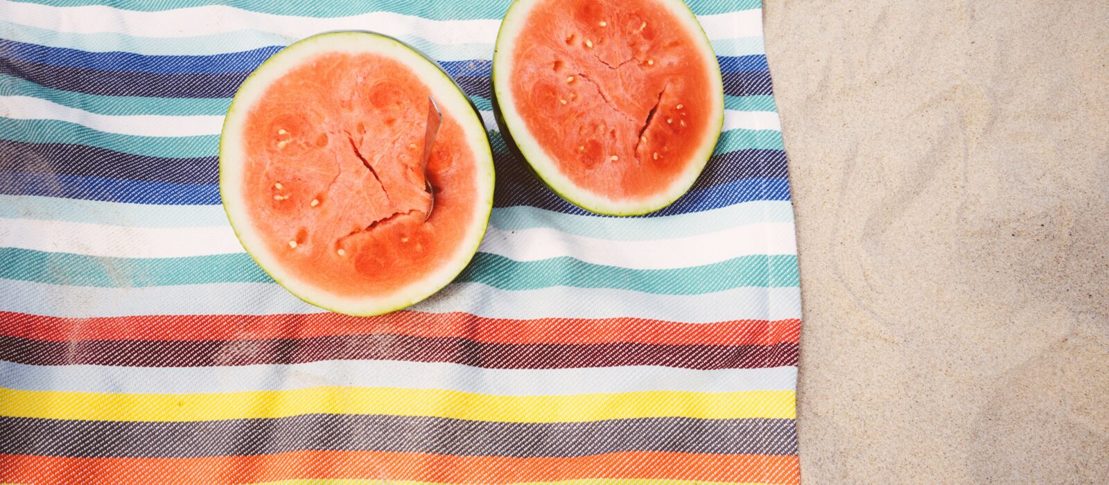 watermelons on a beach