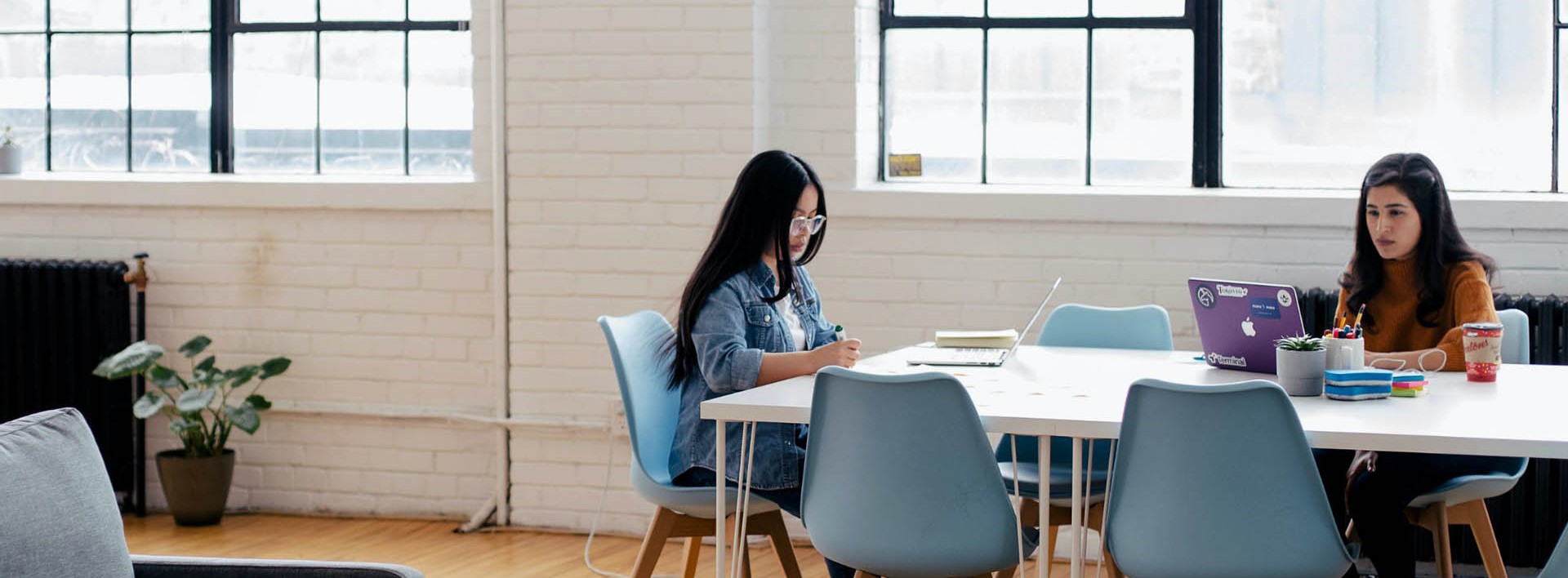 people studying at a desk