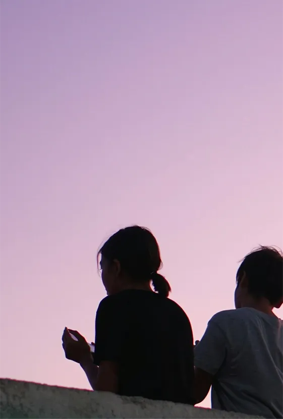 children in a purple background