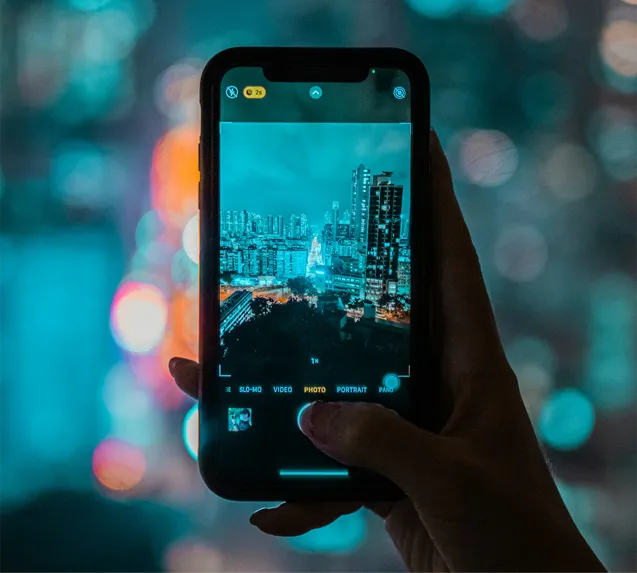 person taking a picture on their phone